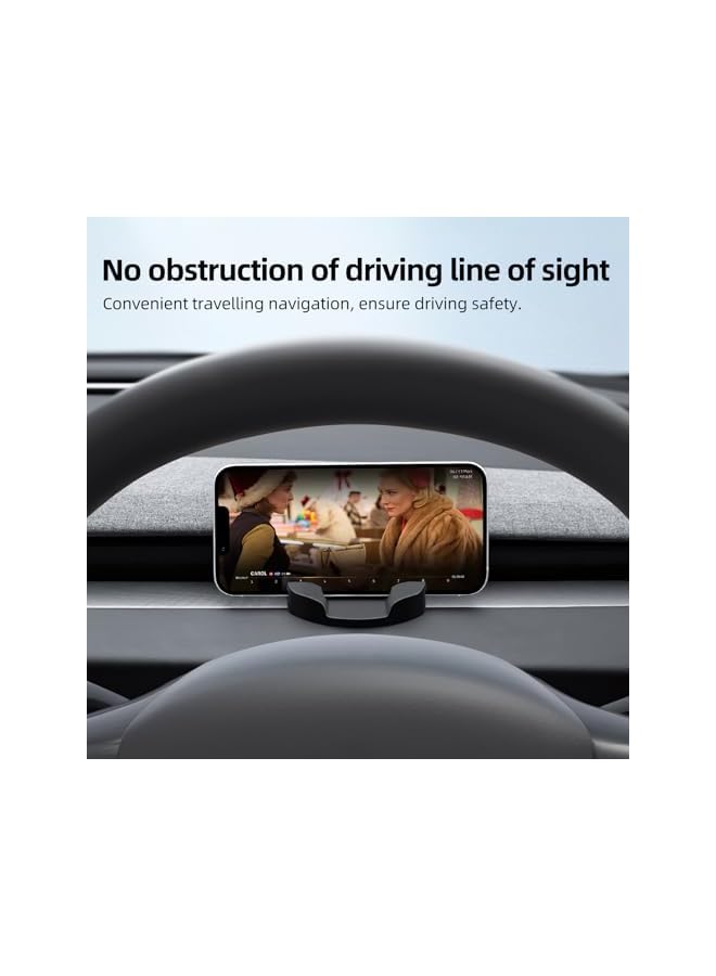 S-TOP Dashboard Phone Mount for Tesla Model 3 Y Car Cell Phone Holder Silicone Non-Slip Phone Stand Compatible with All Smartphones (for 24-25 Model 3 Highland & 25 Model Y Juniper) - Image 3