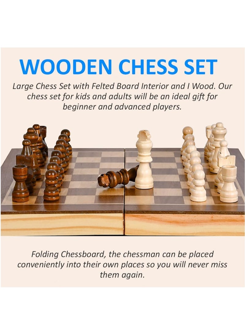 Rubik Wooden Chess Board Set Games, Magnetic Handmade Travel Chess Piece with Portable/Foldable Storage Board, Educational Toys for Kids/Children/Adults (39x39x2.5cm, Brown) - Image 5