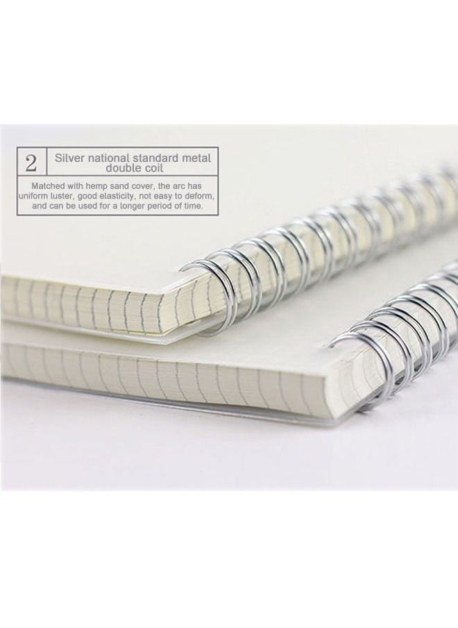 JSDUN - Spiral Notebook A6, Horizontal Line Transparent Pen Thickened Pp Surface Coil Notebook Notepad, Student Learning Office Supplies Stationery 3-Piece Set - Image 1