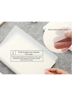 JSDUN Spiral Notebook A6, Horizontal Line Transparent Pen Thickened Pp Surface Coil Notebook Notepad, Student Learning Office Supplies Stationery 3-Piece Set  - Image 2