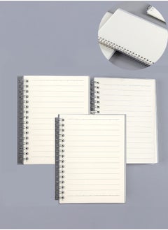 JSDUN Spiral Notebook A6, Horizontal Line Transparent Pen Thickened Pp Surface Coil Notebook Notepad, Student Learning Office Supplies Stationery 3-Piece Set  - Image 1