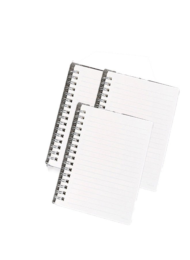 JSDUN - Spiral Notebook A6, Horizontal Line Transparent Pen Thickened Pp Surface Coil Notebook Notepad, Student Learning Office Supplies Stationery 3-Piece Set - Image 1