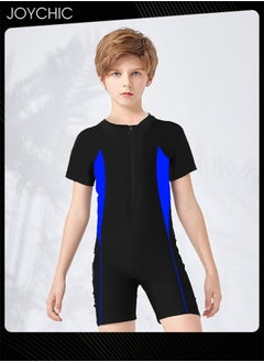 Joychic Boys Summer Short Sleeved Round Neck Quick-drying and breathable Swimwear One-Piece Children Zipper Beach Wear  - Image 1