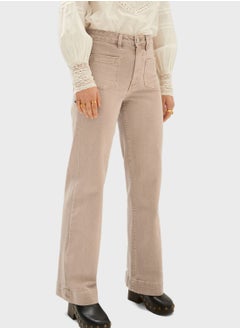 Wide Leg Pocket Detail Jeans