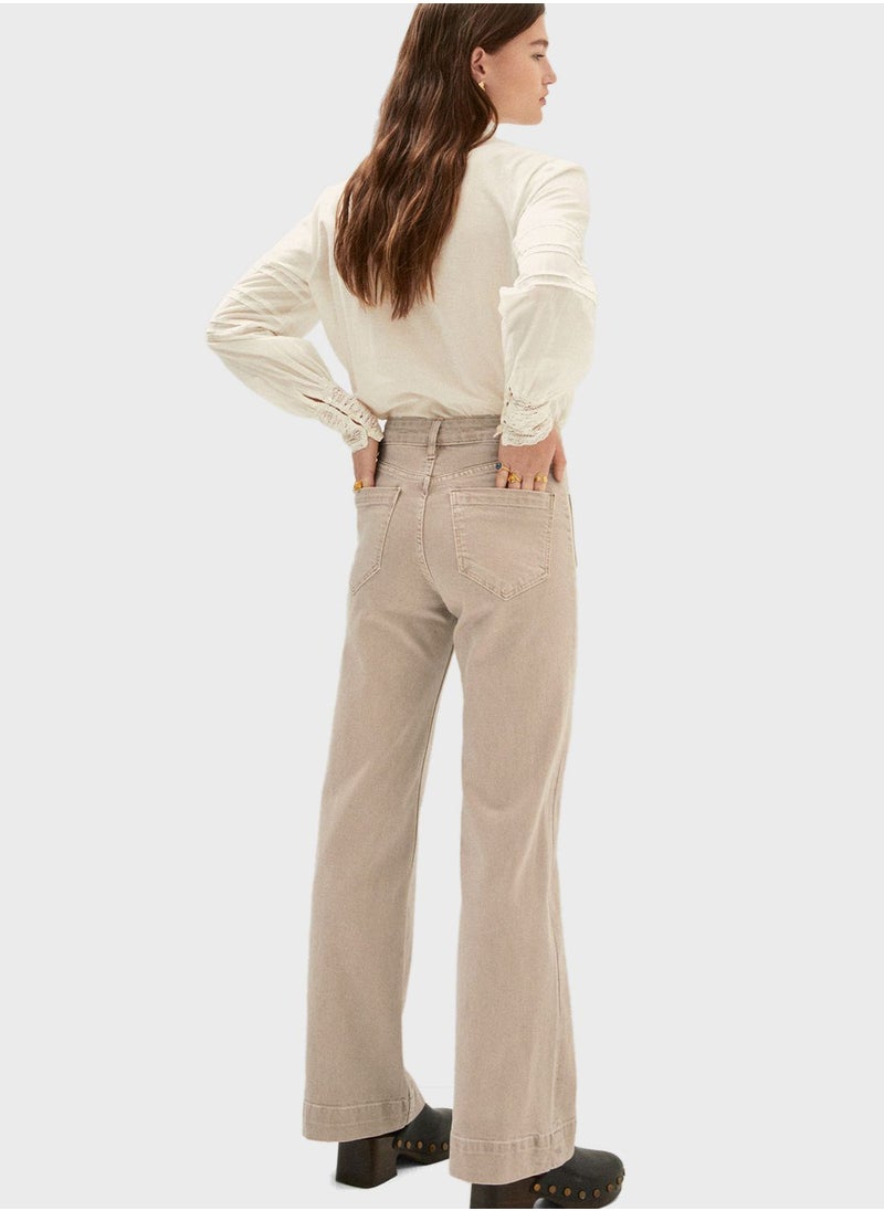 MANGO - Wide Leg Pocket Detail Jeans - Image 1