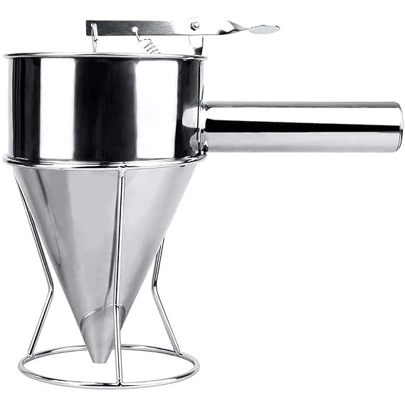 SLINCE SLINCE Pancake Batter Dispenser Stainless Steel with Stand Funnel Cake Batter Dispenser Large Hole  - Image 2