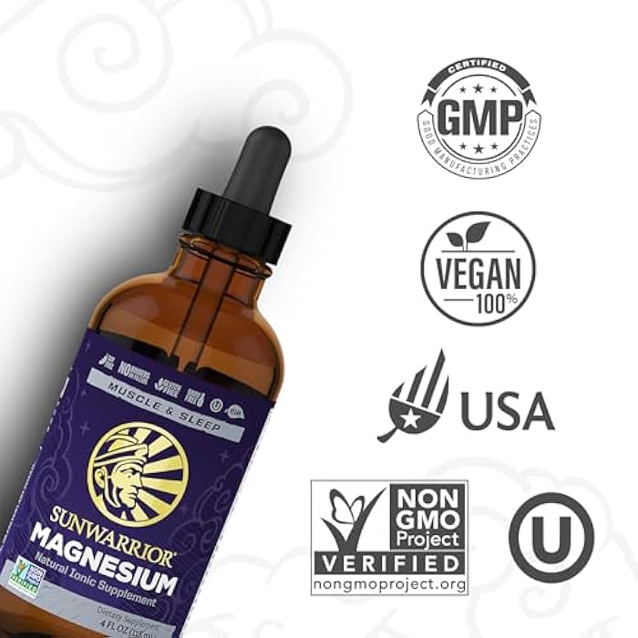 Sunwarrior Magnesium Mineral Supplement Natural Ionic Liquid Drink Additive | Features Trace Minerals to Support Brain Heart & Muscle (4 FL Oz) 28 Servings - Image 3