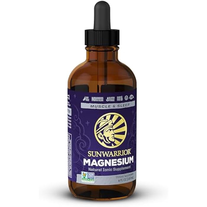 Sunwarrior Magnesium Mineral Supplement Natural Ionic Liquid Drink Additive | Features Trace Minerals to Support Brain Heart & Muscle (4 FL Oz) 28 Servings - Image 1