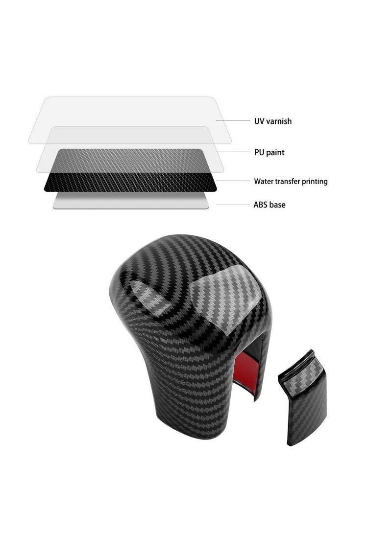 Carbon Shift Knob Cover for Tenth Generation Civic, Carbon Fiber Interior Shifter Sequins, Automatic Transmission Lever Trim, for Honda Car Decorations (for 2021/2020/ 2019/2018/ 2017/2016 Civic) - Image 2