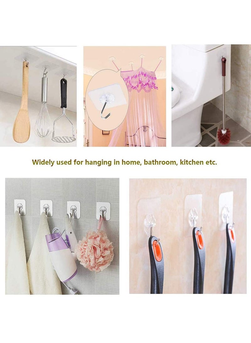 SKY-TOUCH Adhesive Hooks Heavy Duty Wall Hooks 20 Pack 8kg Max Self Adhesive Hook - Image 3