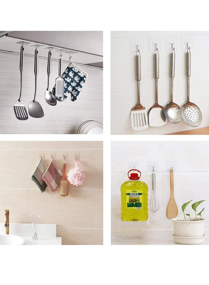 SKY-TOUCH Adhesive Hooks Heavy Duty Wall Hooks 20 Pack 8kg Max Self Adhesive Hook - Image 2