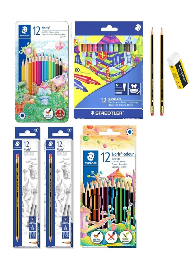 STAEDTLER طقم قرطاسية مدرسية مكون من 63 قطعة بألوان متعددة - Image 1