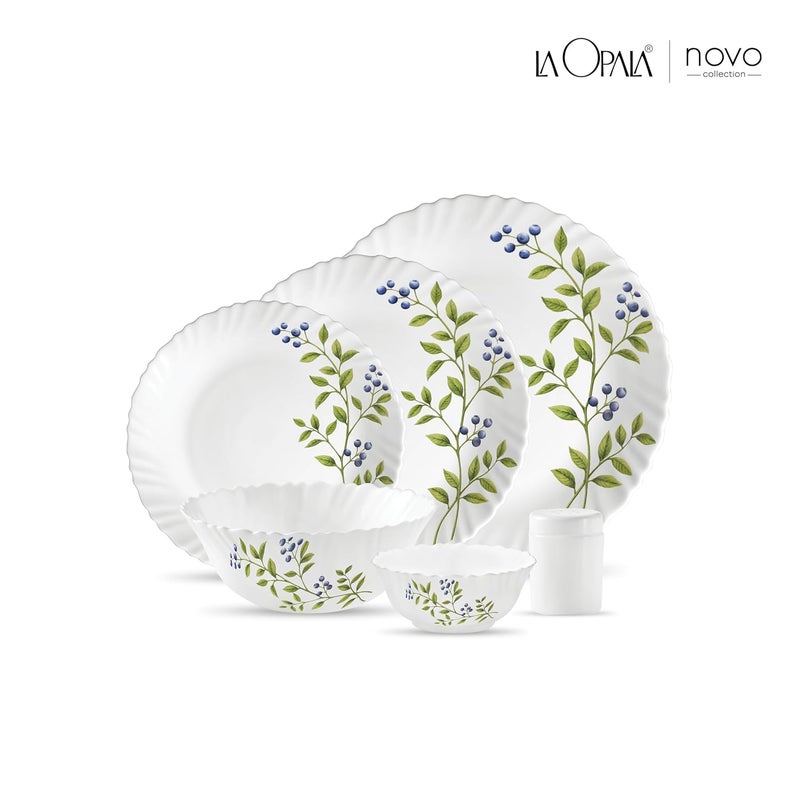 La Opala La Opala, Novo Collection, Opal Glass Dinner Set 23 pcs, Lush Greens, White  - Image 2