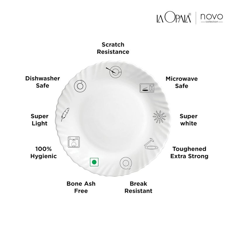La Opala La Opala, Novo Collection, Opal Glass Dinner Set 23 pcs, Lush Greens, White  - Image 4