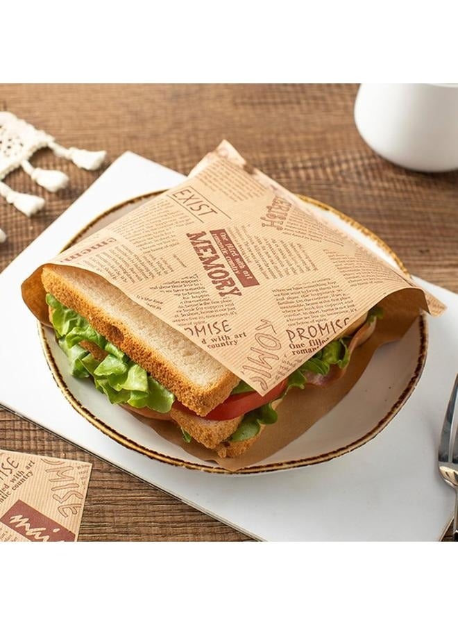 50pcs Thick Kraft Cake Greaseproof Baking Paper Multicolour-Deli Paper Sheets Sandwich Wrap, Grease Proof Deli Wrappers  - Image 3