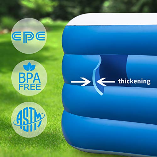 YOUMI Inflatable Swimming Pool, 70x55x29 inch Inflatable Pool, Family Pool, Summer Water Party, Kids, Outdoor, Garden, Backyard (A 70x55x29in) - Image 2