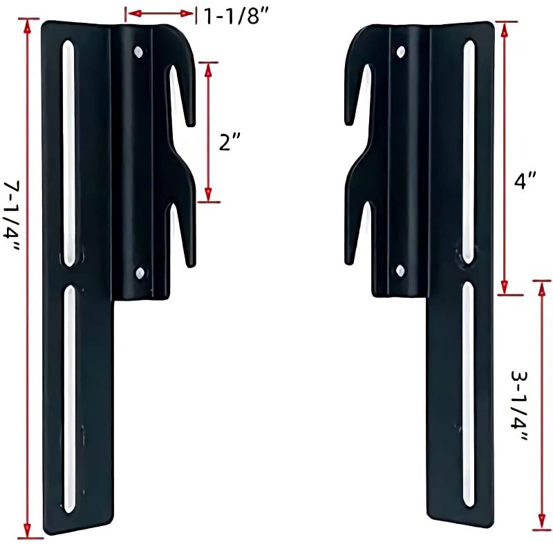ruiru bro 2Pcs #711 Bolt-On to Hook-On Bed Frame Conversion Brackets for Headboard or Footboard,Bed Hook Adapter kit with Hardware, Hook on Bed Rails Brackets(Black) - Image 4