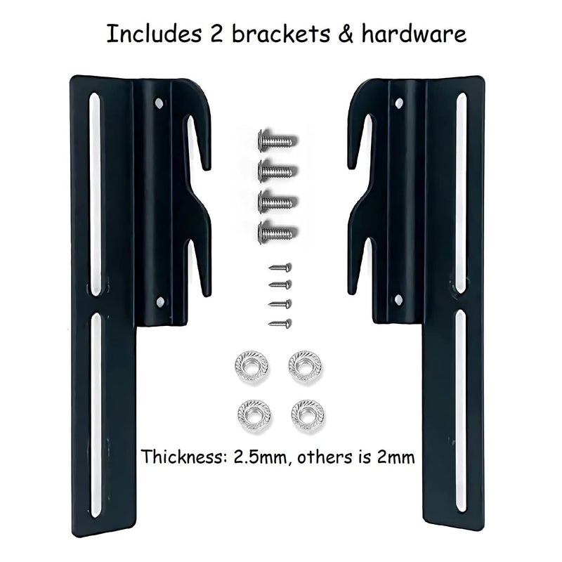 ruiru bro 2Pcs #711 Bolt-On to Hook-On Bed Frame Conversion Brackets for Headboard or Footboard,Bed Hook Adapter kit with Hardware, Hook on Bed Rails Brackets(Black) - Image 3