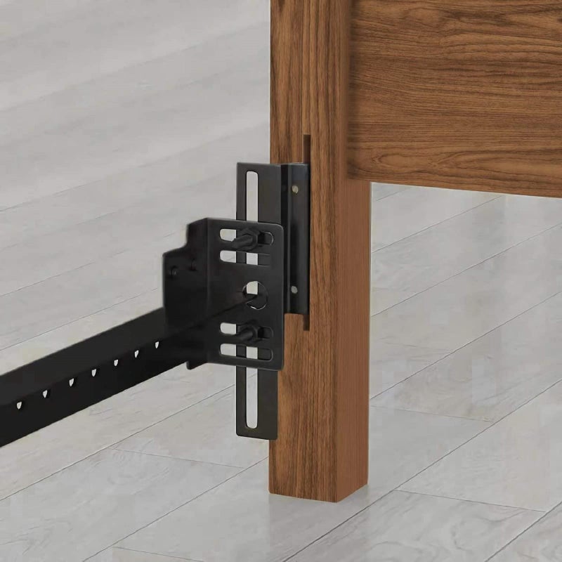 ruiru bro 2Pcs #711 Bolt-On to Hook-On Bed Frame Conversion Brackets for Headboard or Footboard,Bed Hook Adapter kit with Hardware, Hook on Bed Rails Brackets(Black) - Image 5