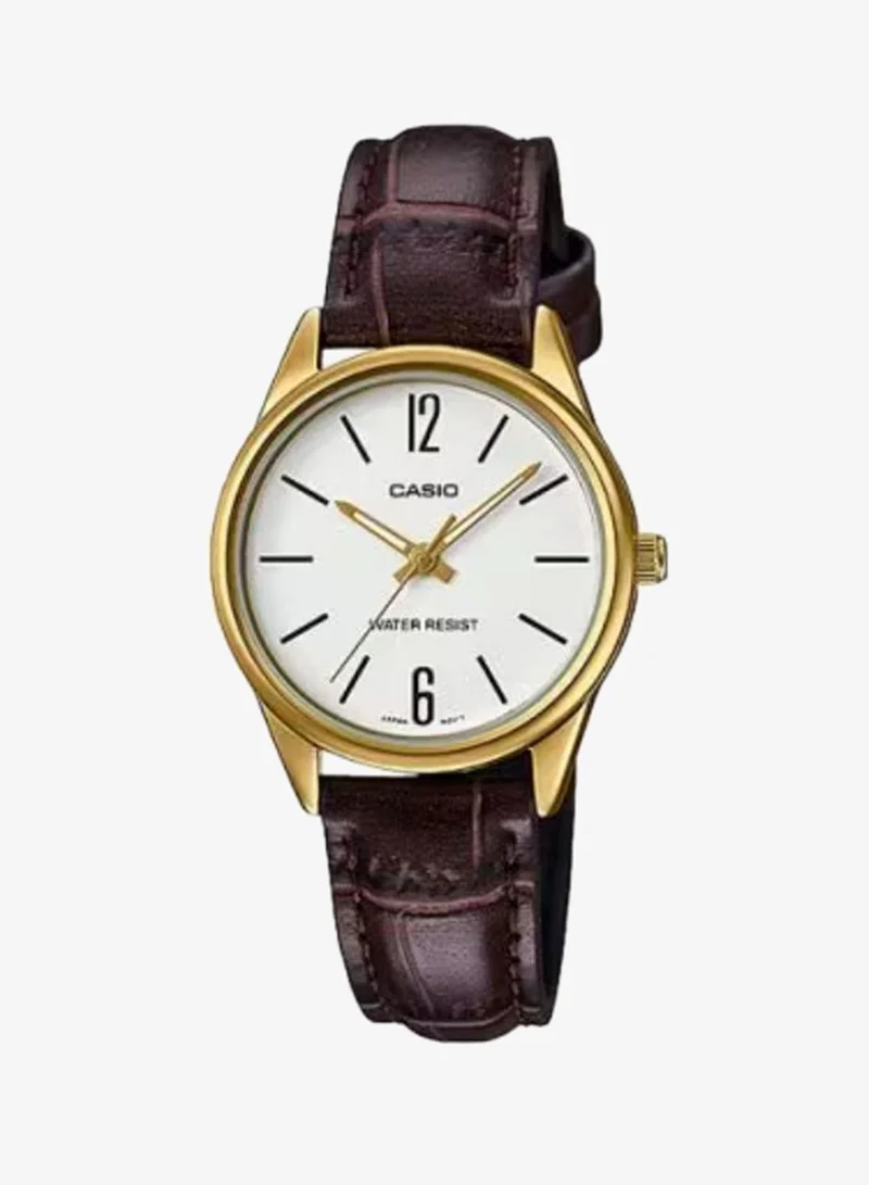 CASIO Women's Leather Analog Watch LTP-V005GL-7B - 28.2 mm