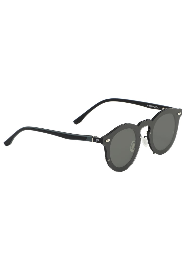 porodo Round Frame Sunglasses Dale with Adjustable Brightness & Classic Round Design / Durable Flex Frame / UV400 Protection / Scratch-Resistant Lenses - Black - Image 2