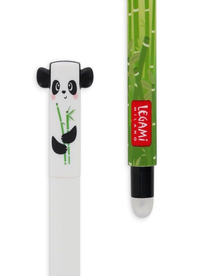 Legami Erasable Gel Pen - Panda Design | Thermosensitive Ink | 0.7 mm Tip | Cute and Functional Writing Tool, Ink Color-Blue - Image 3