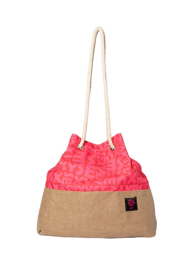 Biggdesign Moods Up Beach Shoulder Bag PinkBeige - Image 1