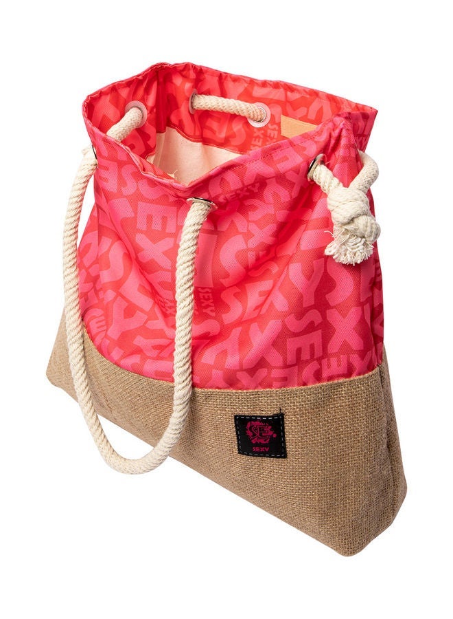 Biggdesign Moods Up Beach Shoulder Bag PinkBeige - Image 3