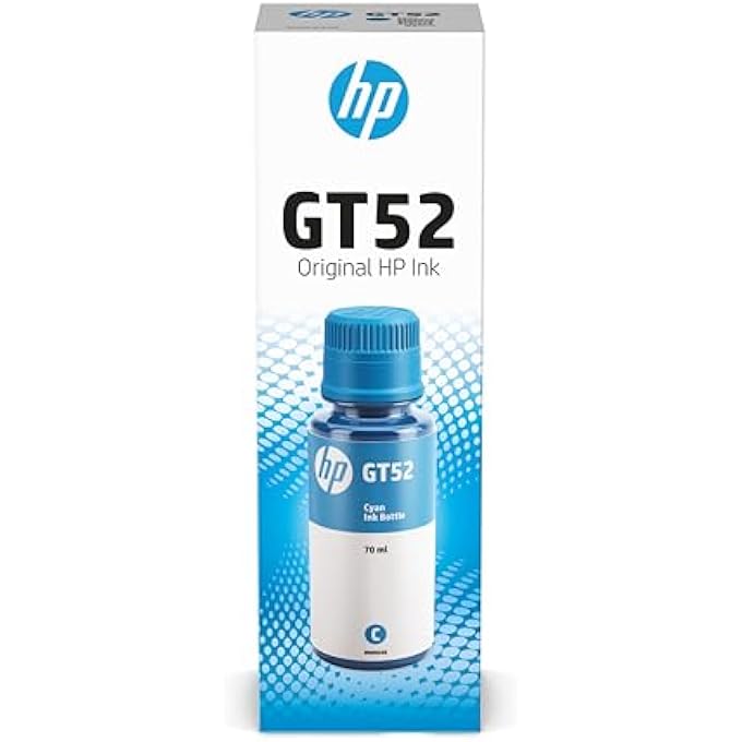 HEWLETT PACKARD زجاجة حبر سيان الأصلية GT52 - 1 قطعة - Image 1