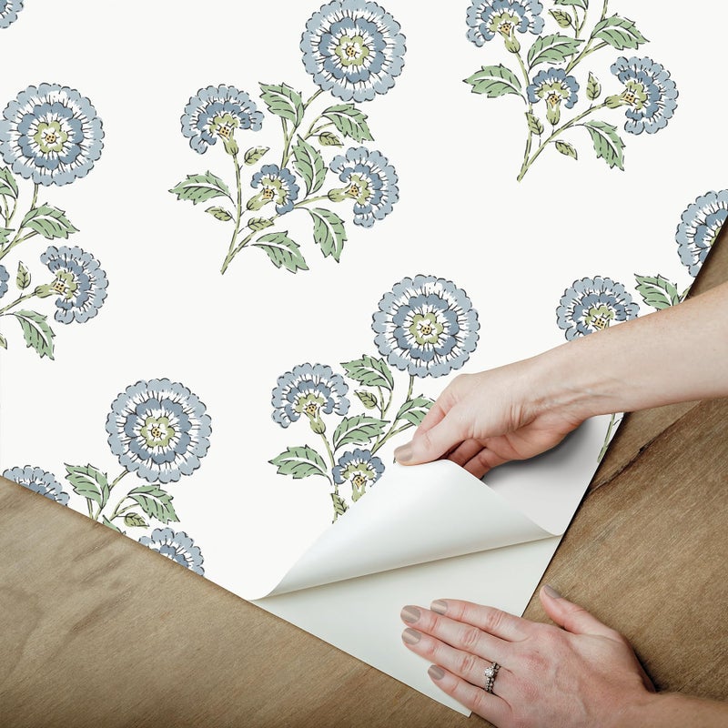 NuWallpaper Flourish Block Print Blue and Green Multi Peel and Stick Wallpaper, SSS6312 - Image 5