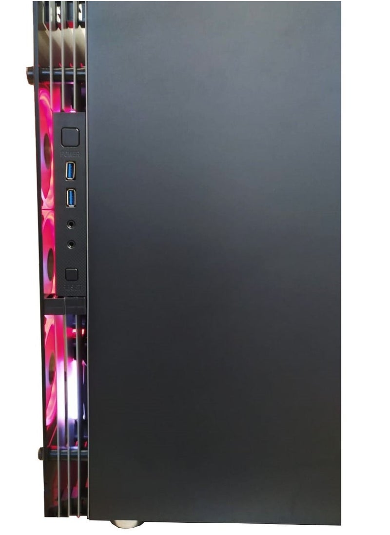Tortox - Tortox Shadow Aura Double Tempered Glass PC Gaming Case with 4 RGB Fans - Image 1