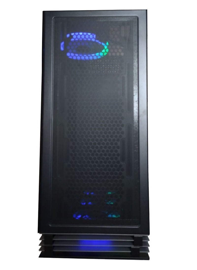 Tortox - Tortox Shadow Aura Double Tempered Glass PC Gaming Case with 4 RGB Fans - Image 1