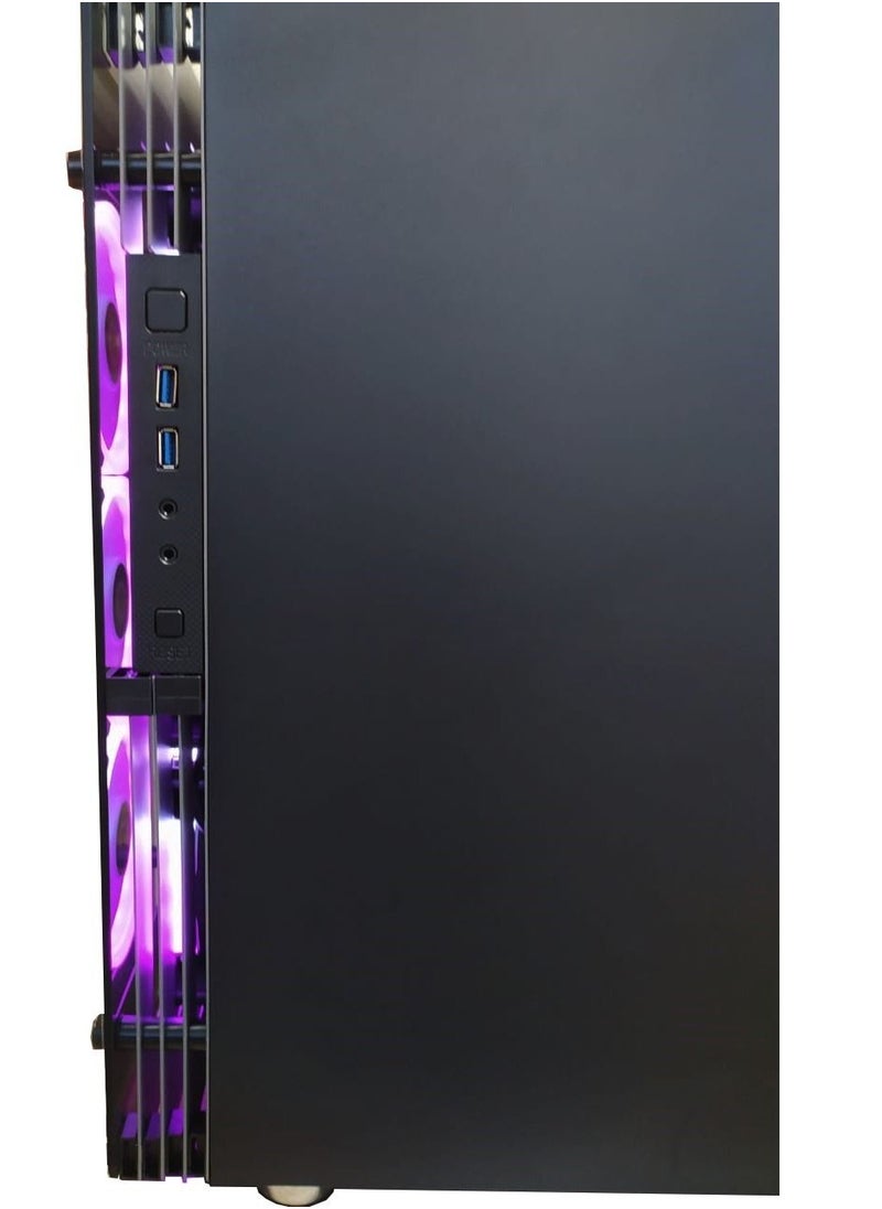 Tortox - Tortox Shadow Aura Double Tempered Glass PC Gaming Case with 4 RGB Fans - Image 1