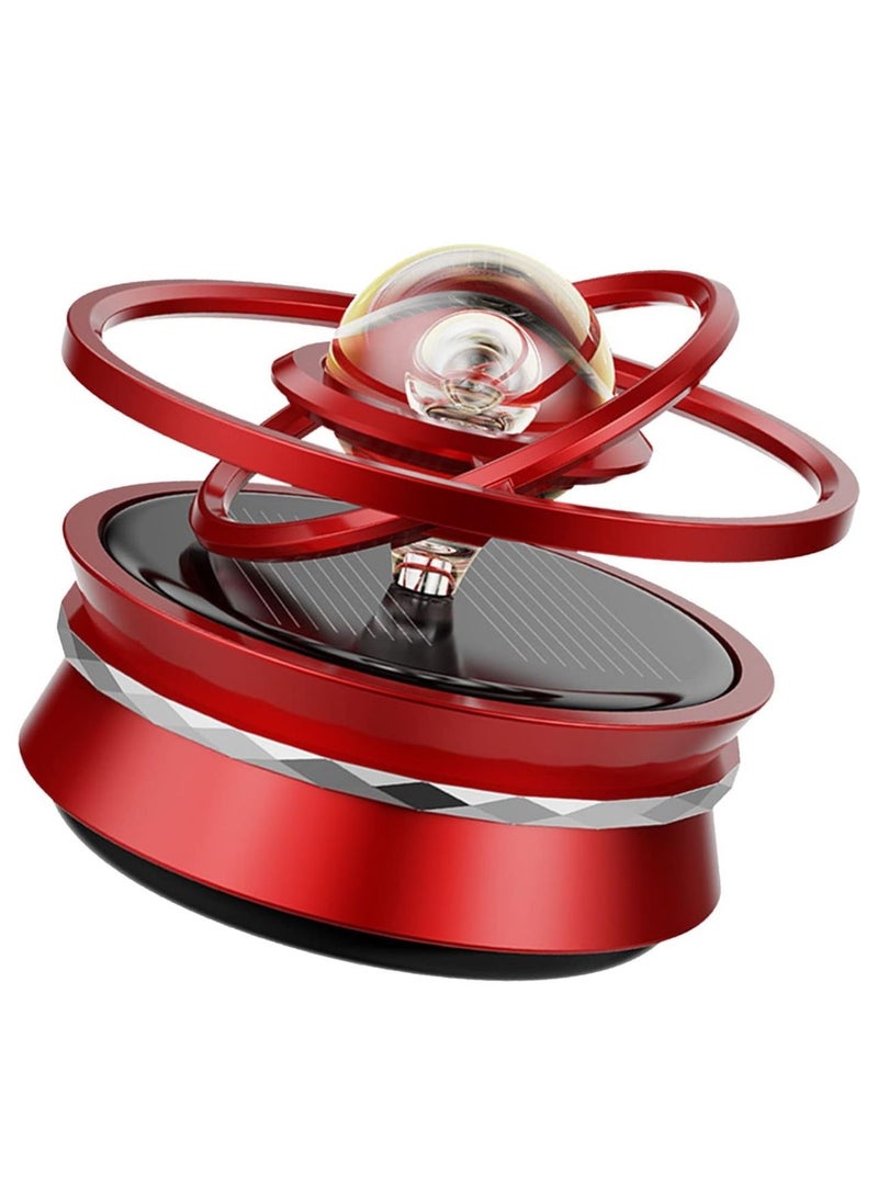 Crystal Aura: Solar-Powered Aromatherapy Car Freshener (Red) - Image 1
