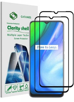 CATANES 2 Pack For Realme V3 Screen Protector Tempered Glass Full Glue Back  - Image 1