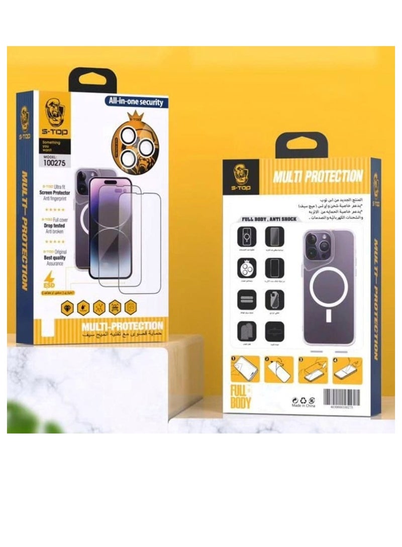 اس-توب حزمة الحماية المتكاملة 8 في 1 لهاتف آيفون 14 برو ماكس - Image 2