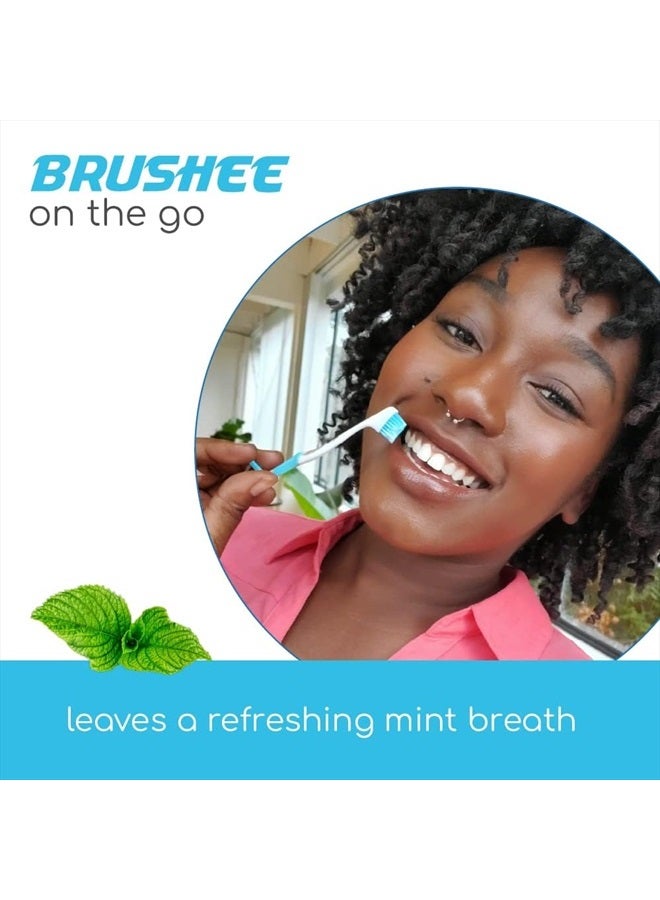 Brushee The Evolution of Oral Care | 3-in-1 Tool (Pre-Pasted Mini-Brush + Floss + Pick) | Individually Wrapped | Disposable | Prepasted Travel Toothbrushes | Small Adult Toothbrush - (24-Pack) - Image 4