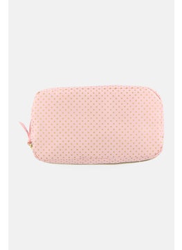 Posh  Pop Women Polka Dots Make Up Bag, Pink  - Image 2