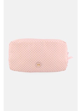 Posh  Pop Women Polka Dots Make Up Bag, Pink  - Image 1