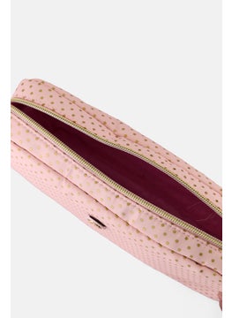 Posh  Pop Women Polka Dots Make Up Bag, Pink  - Image 3