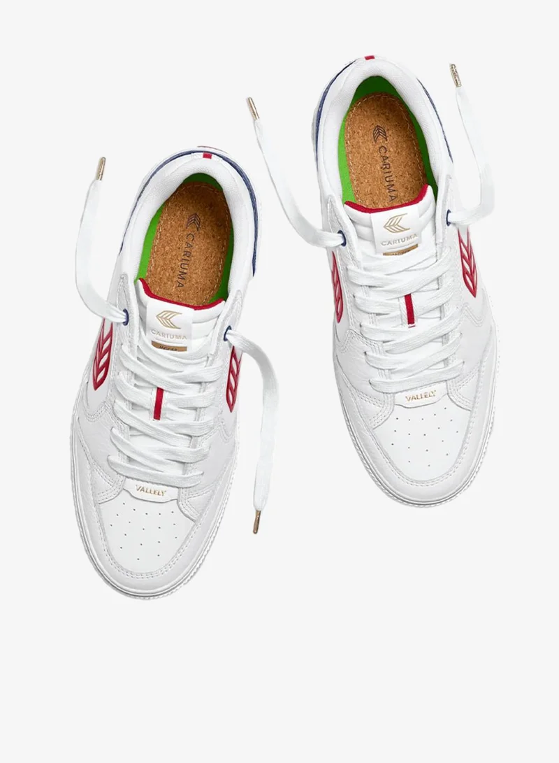 Cariuma  VALLELY PRO Jagger 2024 White Leather Blue Accents Red Logo Sneaker  | Best Price UAE
