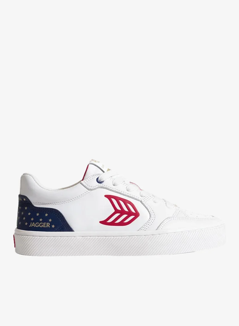 كاريوما VALLELY PRO Jagger 2024 White Leather Blue Accents Red Logo Sneaker