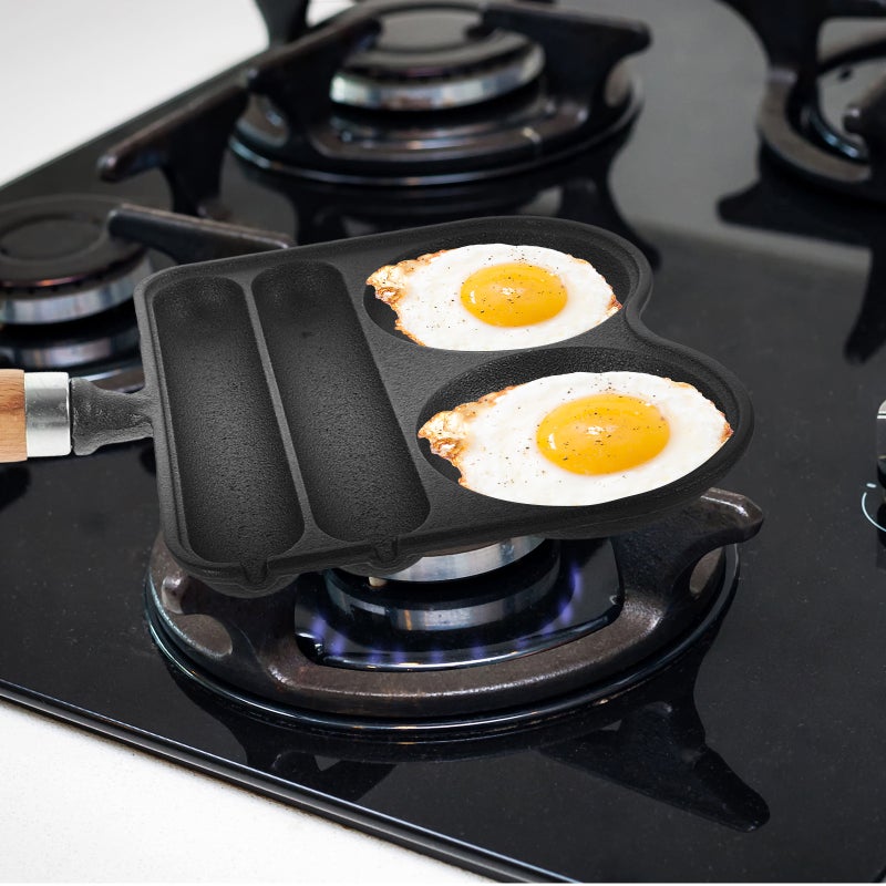 🍳 مقلاة بيض غير لاصقة مثالية لإعداد الإفطار من الحديد الزهر المتين - Image 5