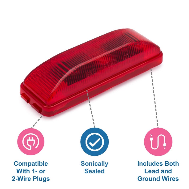 Lumitronics RV Model 19 Series Thin Line Sealed LED Marker/Clearance Light (Red) - Image 3