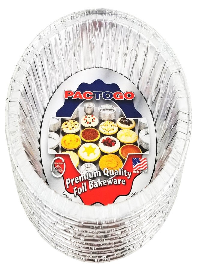 Pactogo Disposable Aluminum 5 3/4" Meat Pot Pie Extra Deep Pan Baking Tin w/Clear Dome Lid (Pack of 50 Sets) - Image 4
