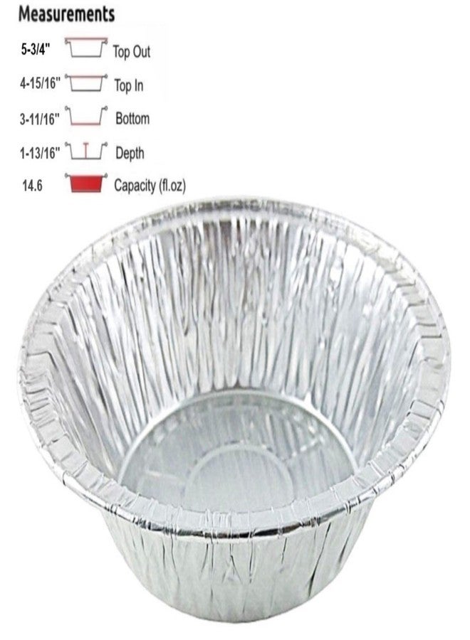 Pactogo Disposable Aluminum 5 3/4" Meat Pot Pie Extra Deep Pan Baking Tin w/Clear Dome Lid (Pack of 50 Sets) - Image 2