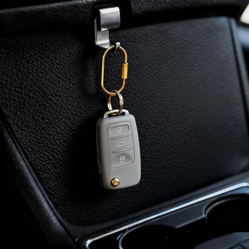 Elempony 2 Pack Gold Carabiner Key Rings – Brass Clip with Screw Lock, Key Organizer with 4 Rings, Jewelry Charm Holder for Handbags, Keys & Accessories for Men and Women - Image 4