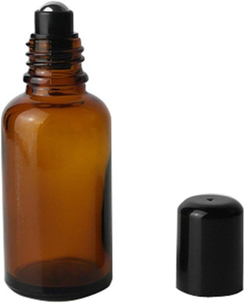 3PCS 30ml Brown Glass Empty Roll on Bottles Essential Oil Perfume Roller Bottles with Stainless Steel Roller Balls for Essential Oil Perfumes Lip Balms For Persona Care (30ML)