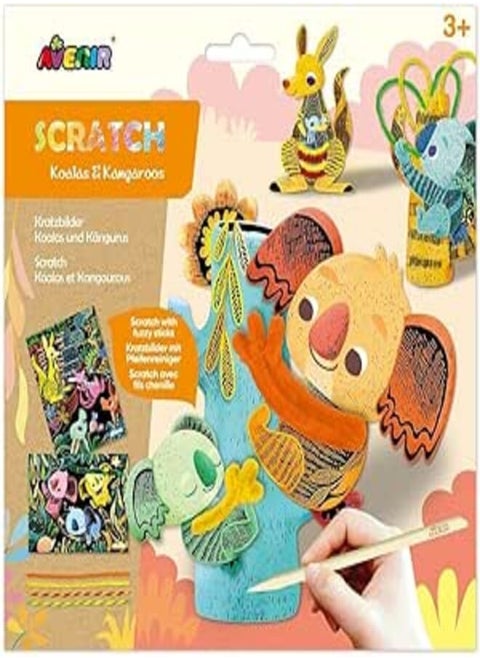 Avenir Scratch With Fuzzy Sticks-Koala & Kangaroos
