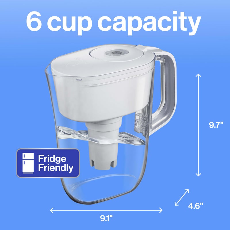 Brita Small 6 Cup Denali Water Filter Pitcher with 1 Brita Standard Filter, Made Without BPA, Bright White - Image 3
